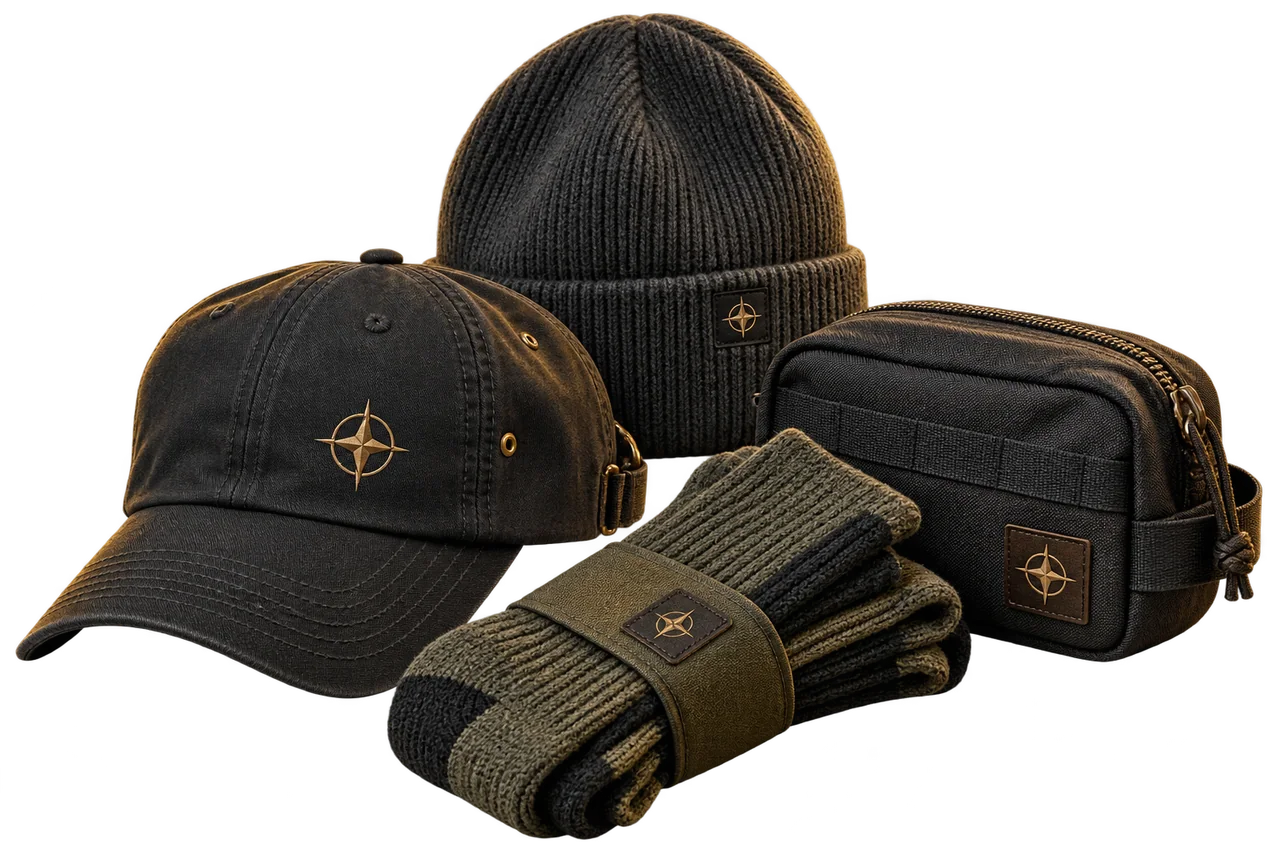 AVLR cap, beanie, socks, and everyday pouch concepts